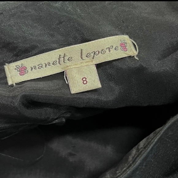 Nanette Lepore silk black skirt . Silk and lace tiers . Victorian goth - Picture 5 of 6